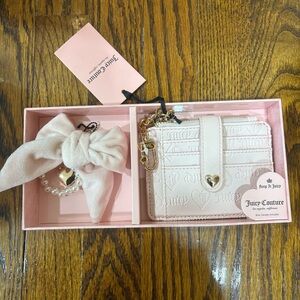 Juicy Couture Pink Key & Card Holder Set